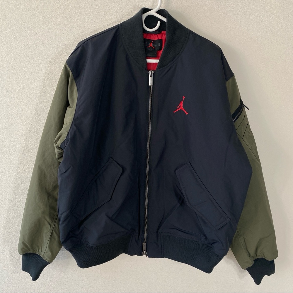 Jordan Flight Renegade Bomber Jacket Black Green $275 - Size XL